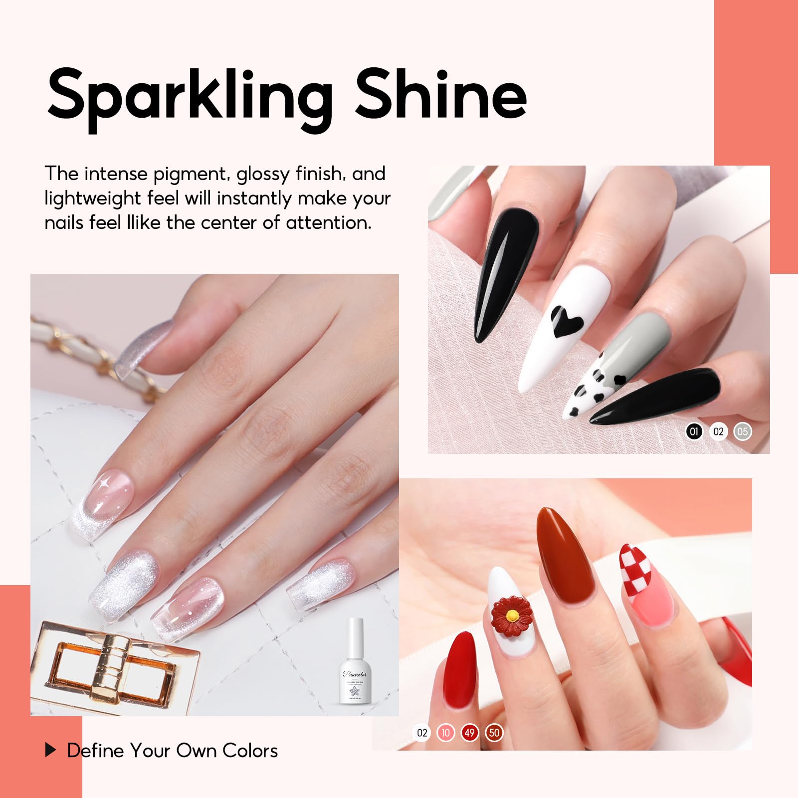 Peacecolor 83Pcs kit esmalte ojo de gato para efectos irisados