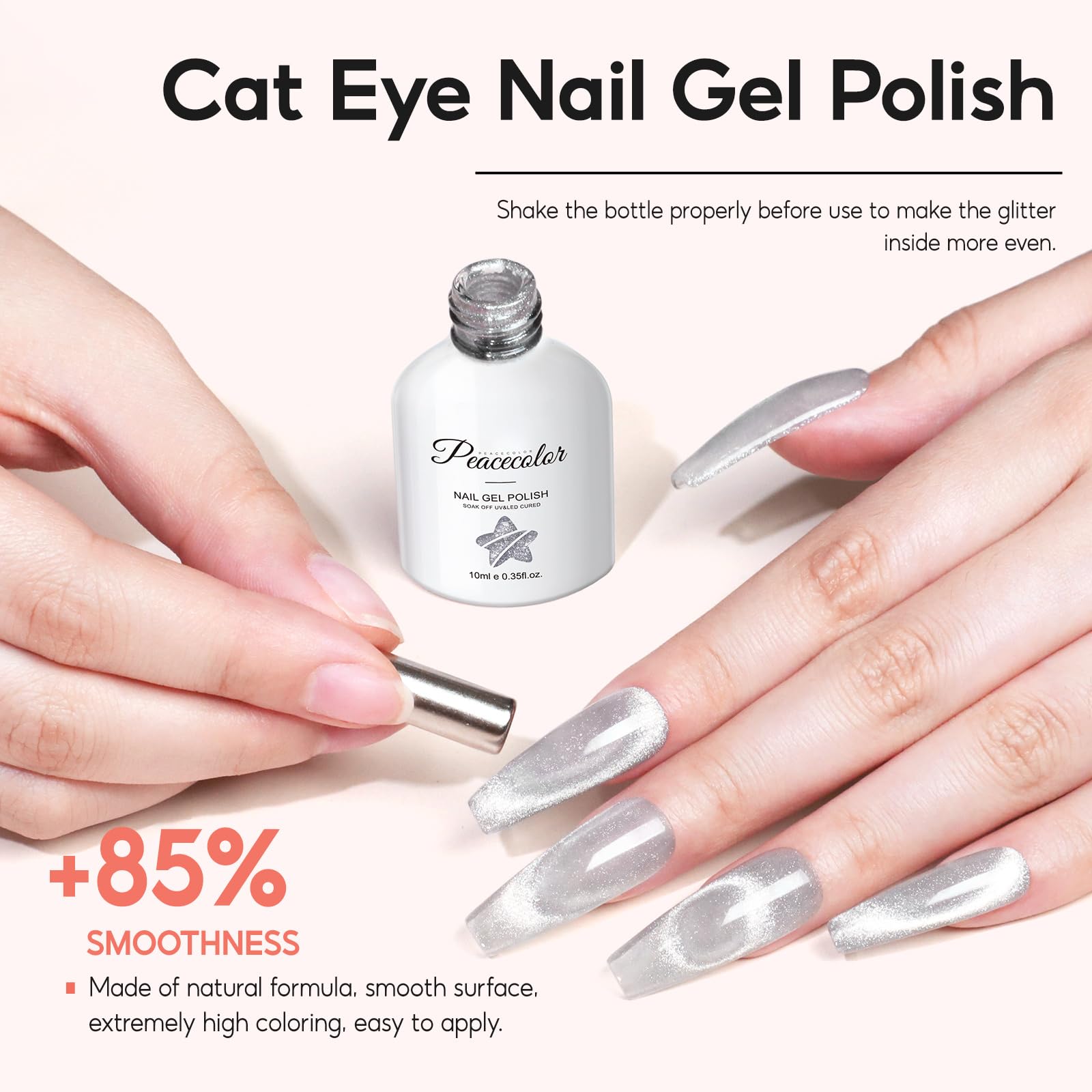 Peacecolor 83Pcs kit top coat doradas para acabado con brillo