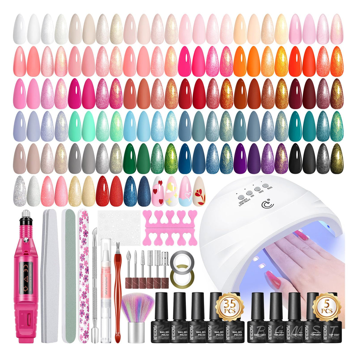 Kit PEACECOLOR con luz UV para secado rápido y acabado profesional