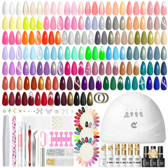 Kit PEACECOLOR para uñas en gel con lámpara UV, 82 piezas.