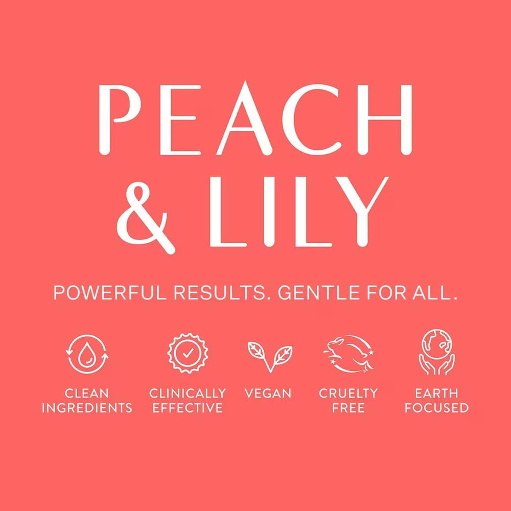 Peach & Lily emballage design, présentation premium.