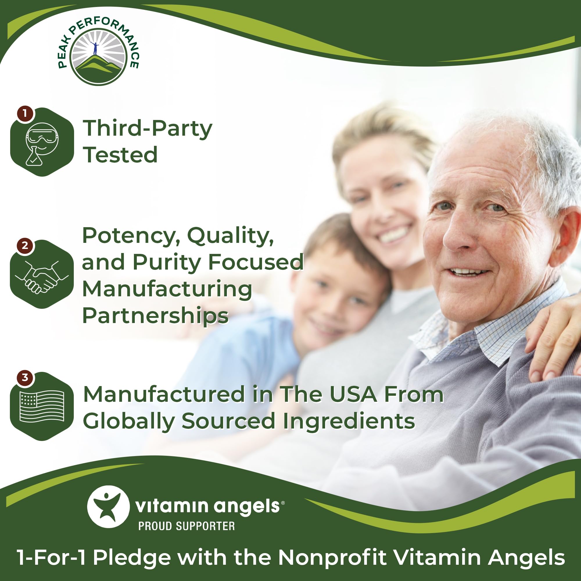 Peak Performance donación 1 por 1 con Vitamin Angels