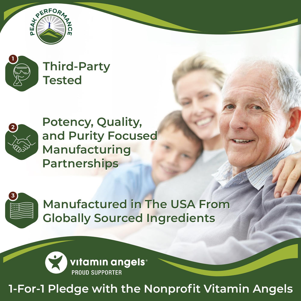 Peak Performance donación 1 por 1 con Vitamin Angels