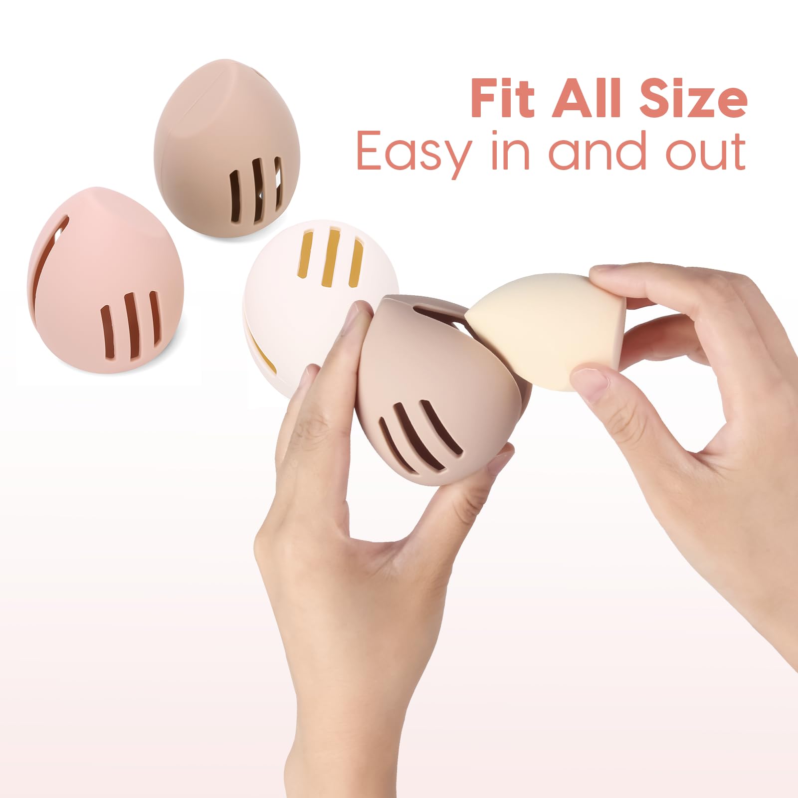 Peboms organizador esponjas maquillaje, silicona duradera para uso diario.