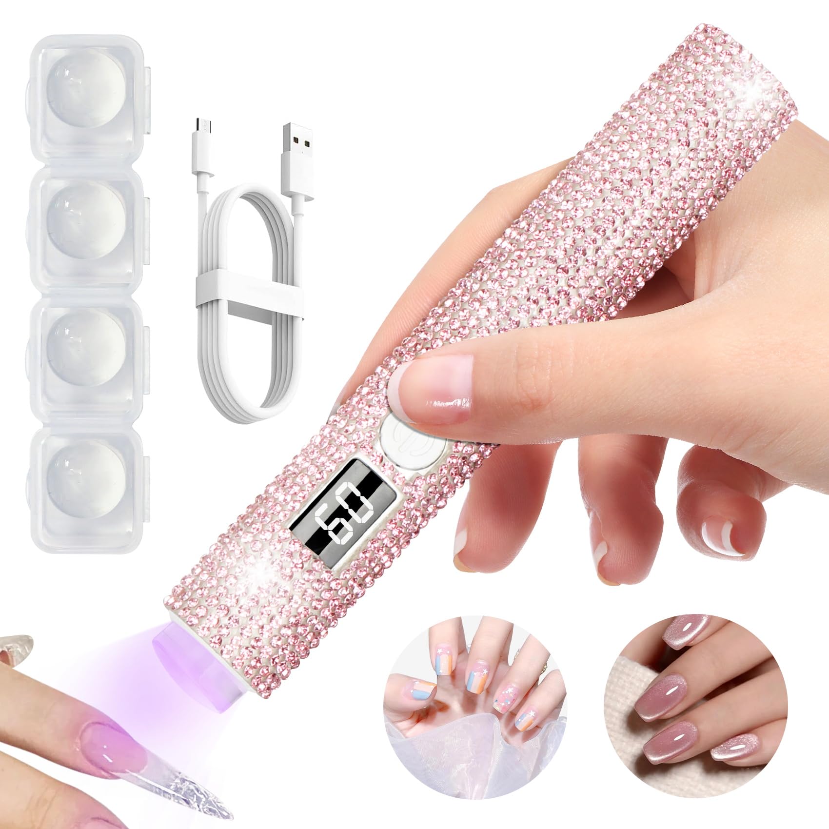 Peccera luz uv para manicura portátil, curado uniforme en casa