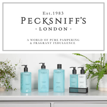 Pecksniff's Hand Wash aroma fills the sink area.