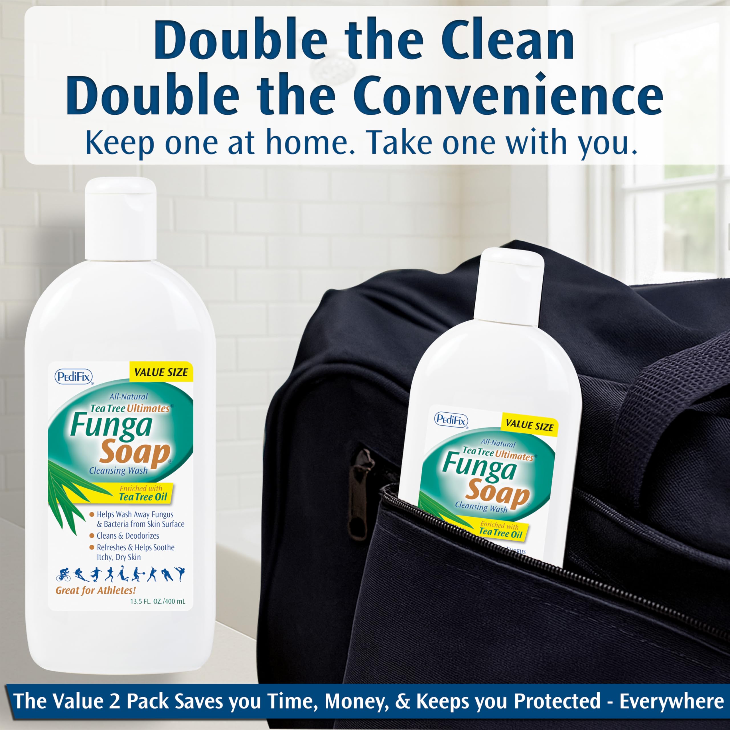 Pedifix FungaSoap emballage variable pratique pour rangement et voyage
