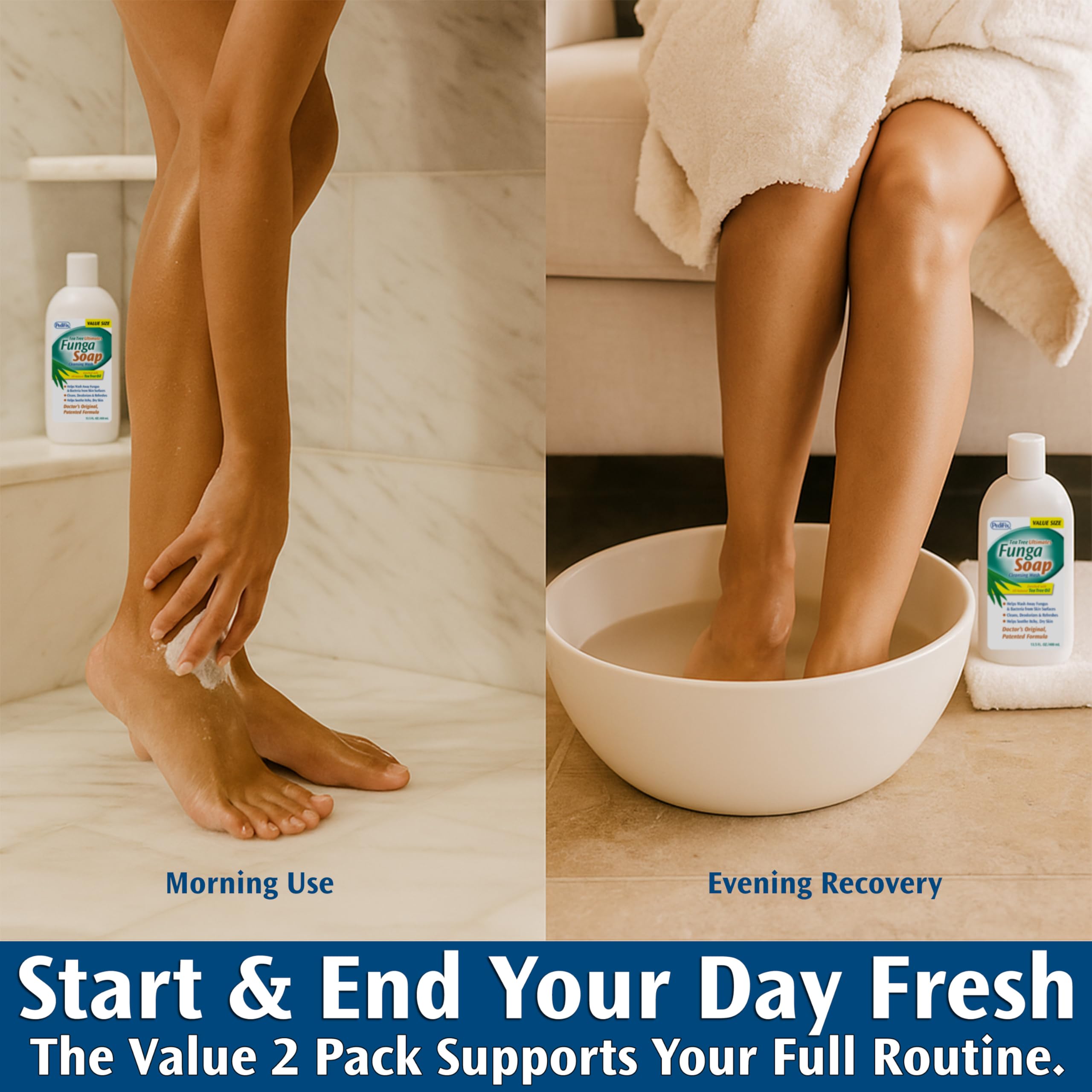 Pedifix FungaSoap aide à prévenir infections liées champignons et bactéries