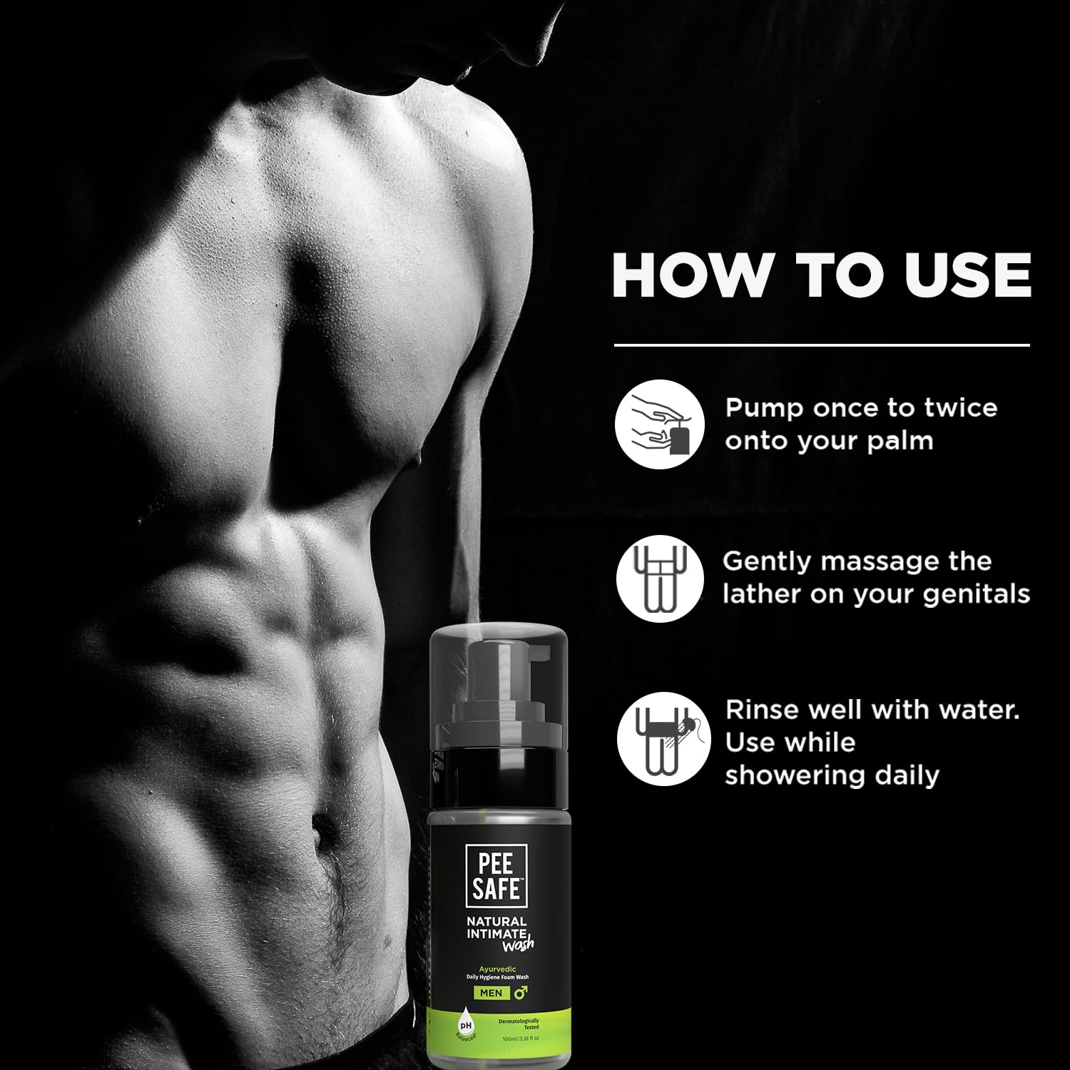 Pee Safe Jabón íntimo masculino: fragancia fresca para sensación de limpieza.