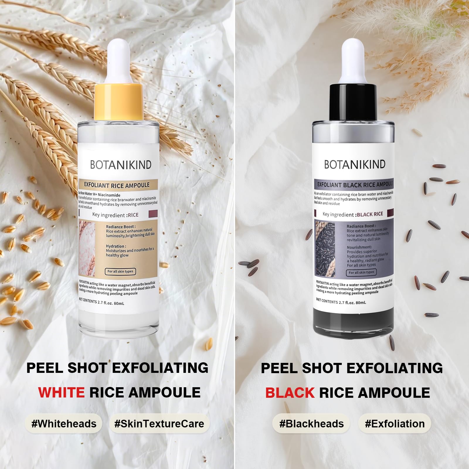 Peel Shot Glow Black Rice Ampoule bottle for night-time purification and renewal