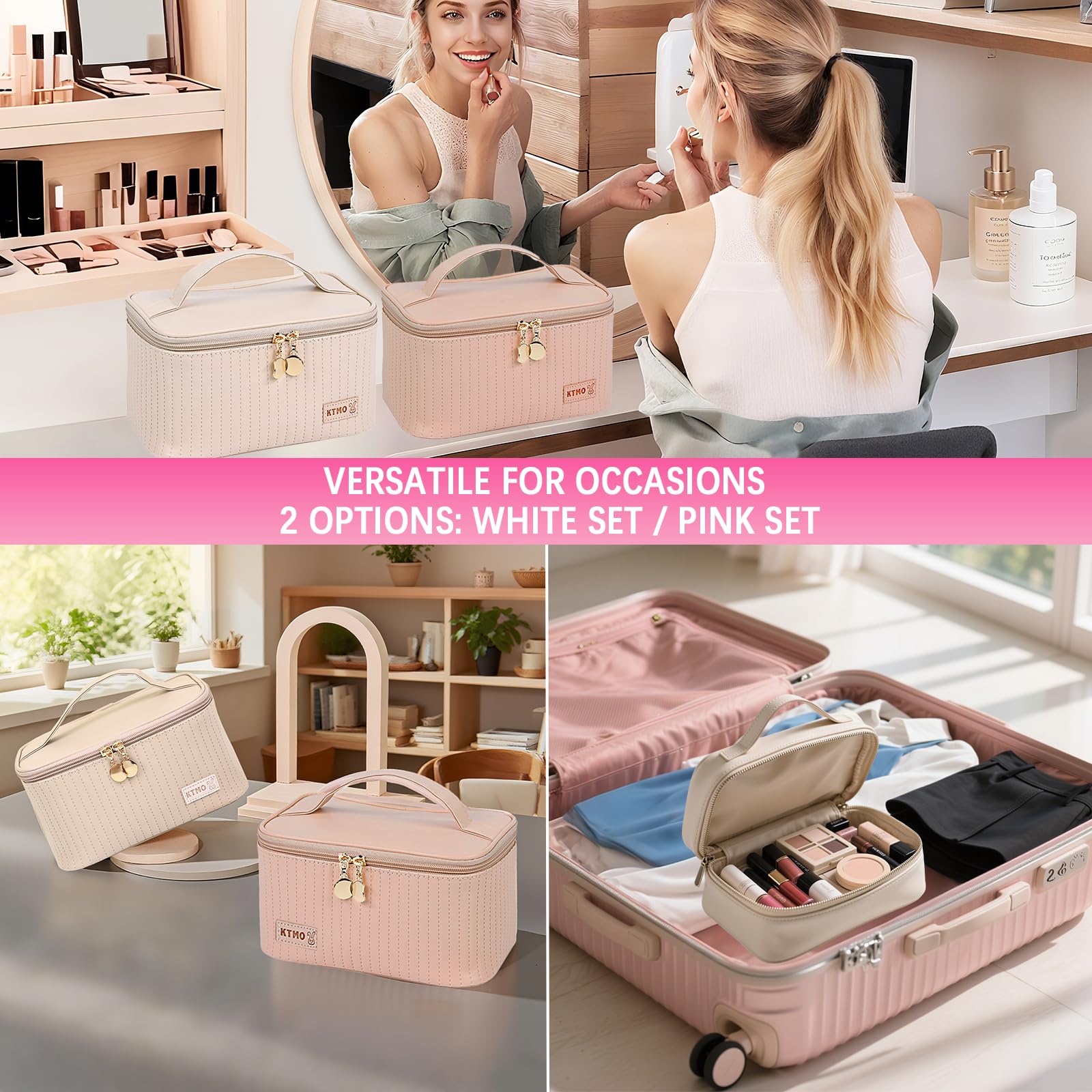 Peenice all-in-one makeup kit makeup bag keeps essentials organized