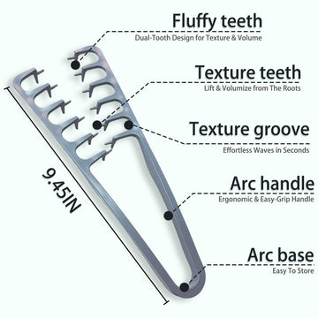 Dientes amplios del Peine Texturizante facilitan un peinado suave.
