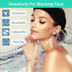 Pejnl banda de cabeza spa, tela suave absorbe agua para ducha eficiente.