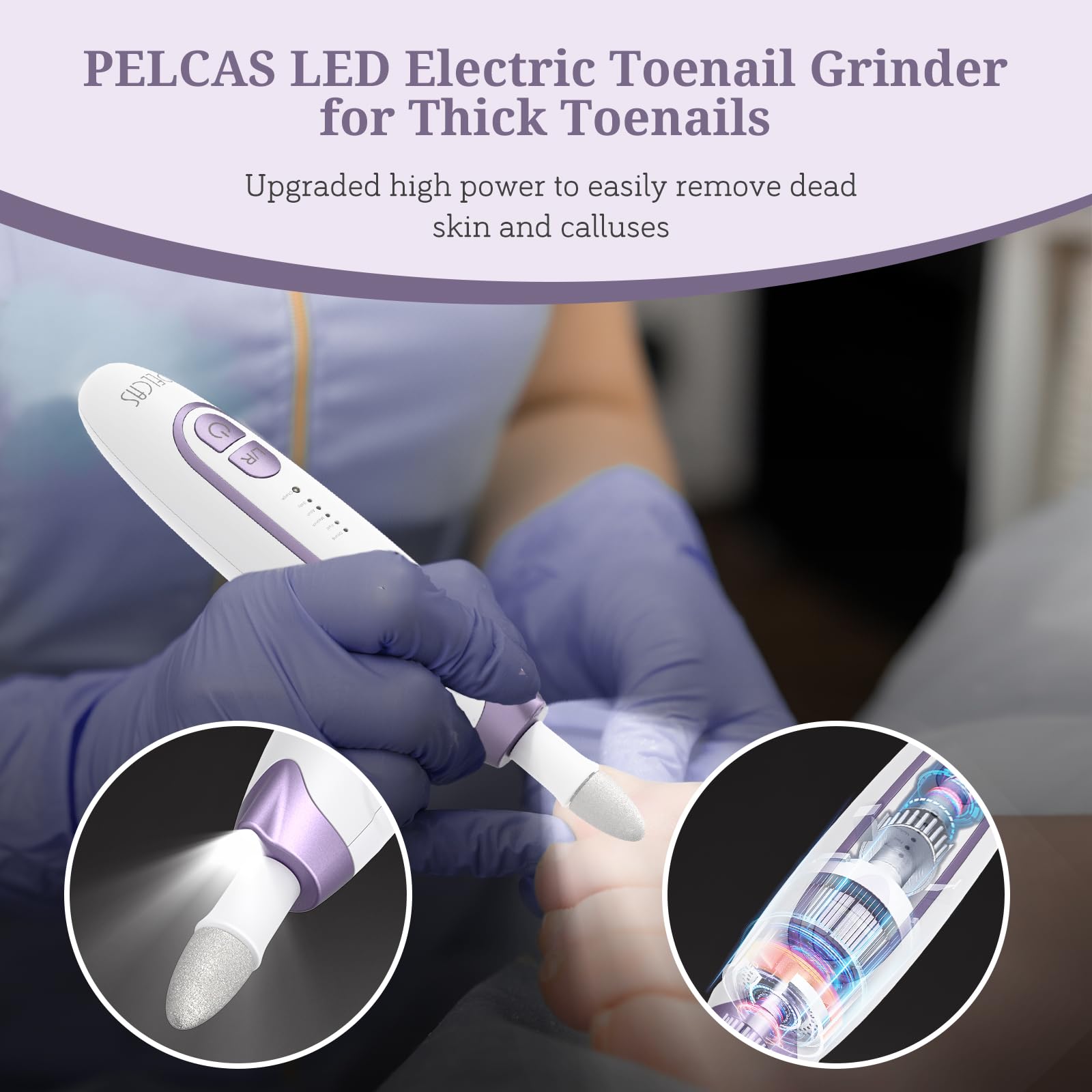 Pelcas batería recargable con conector tipo-C para sesiones sin cables.