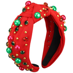 Peony Man diadema Navidad cristales rojos, perfecto para looks festivos