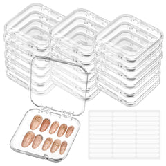 PEOVLVN estuche uñas presionadas acrílico transparente visión rápida de herramientas