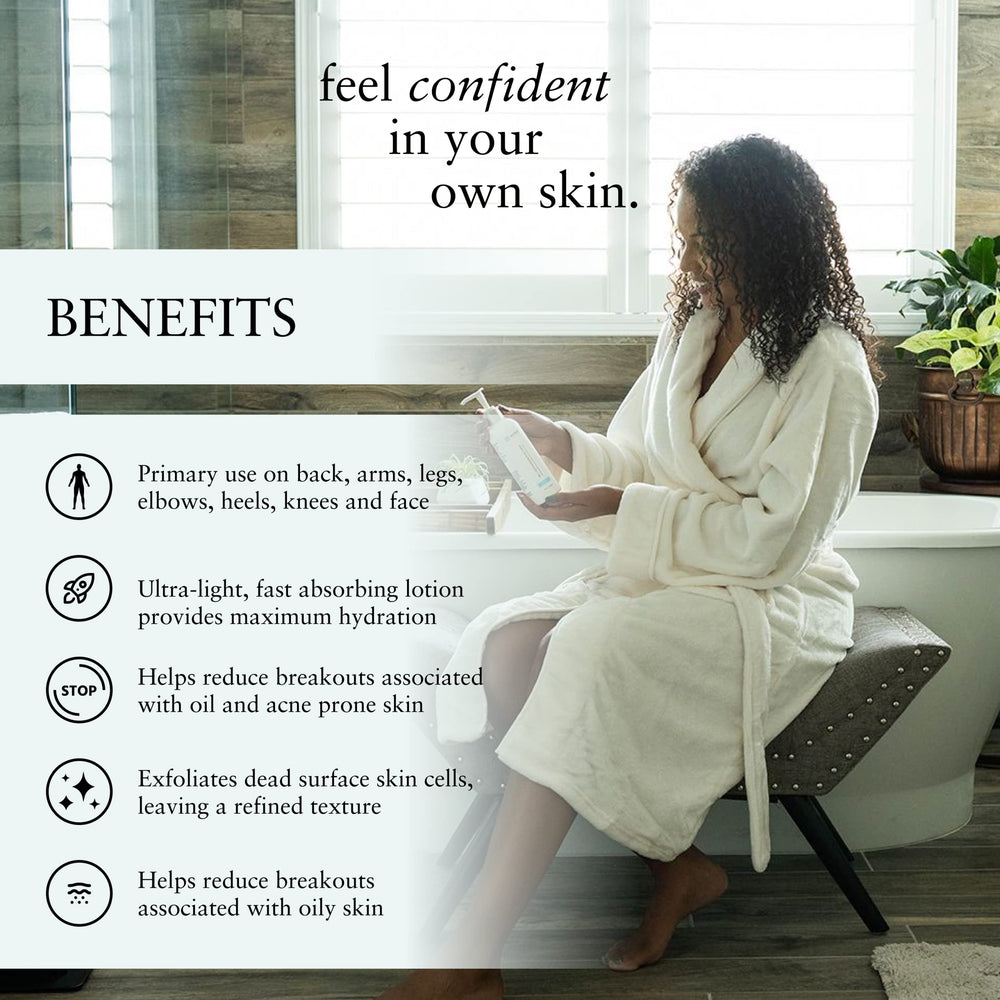 Texture ultra-légère Gly-Sal sur peau hydratée et confortable