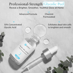 Perfect Image Glycolic 50% Gel Peel en envase, etiqueta clara para uso profesional