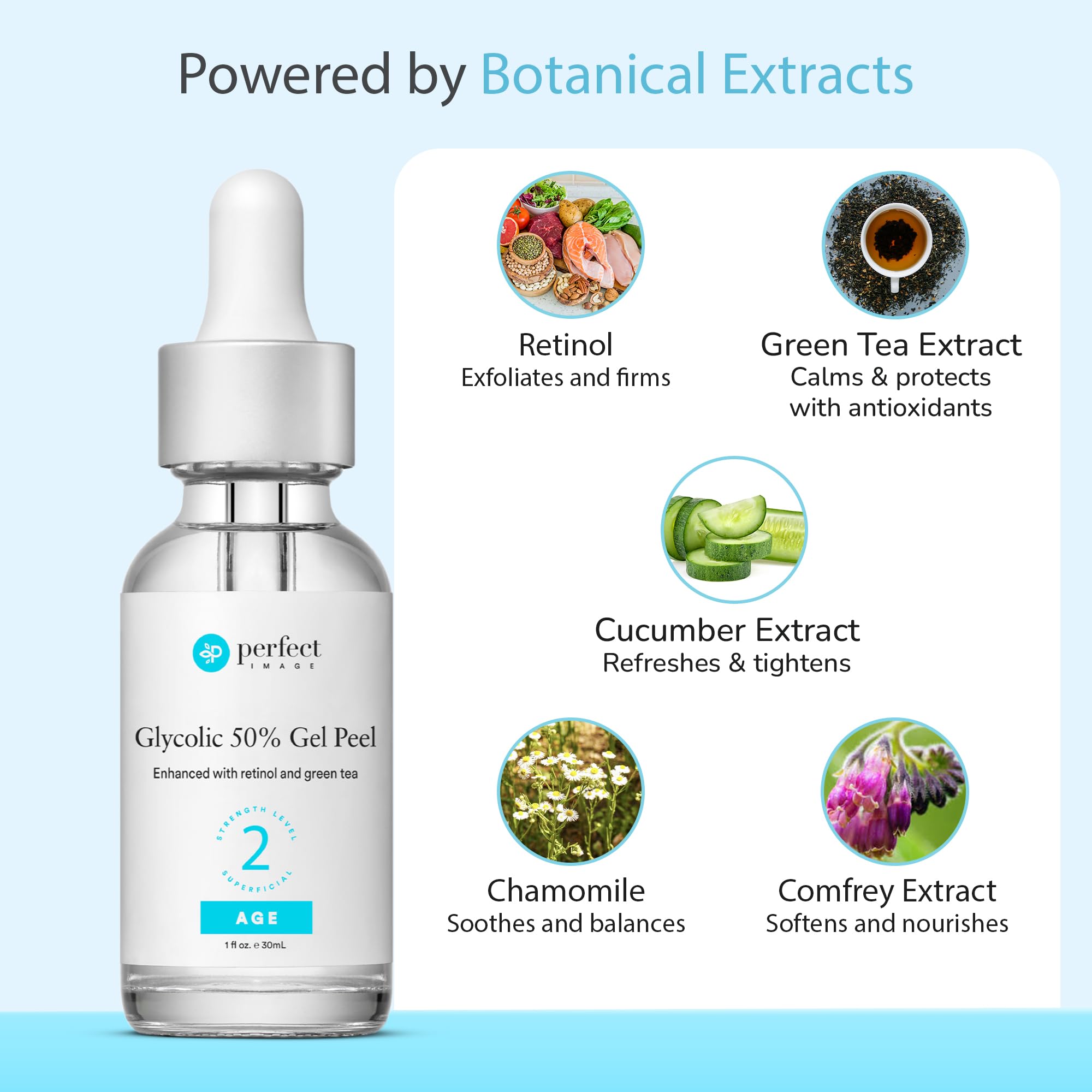 Perfect Image Glycolic 50% Gel Peel textura de gel, exfoliación suave