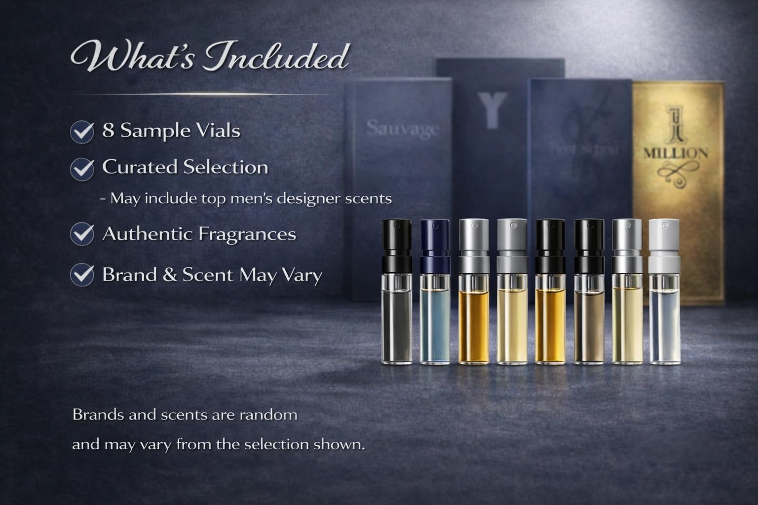 Muestras de perfume para hombre en lujo y nicho, ocho viales