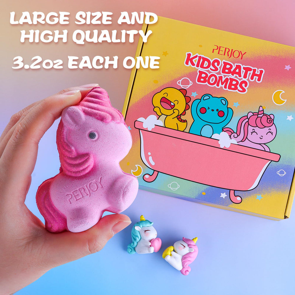 Burbujas densas con las bombas de baño Perjoy para niños, para una experiencia suave.