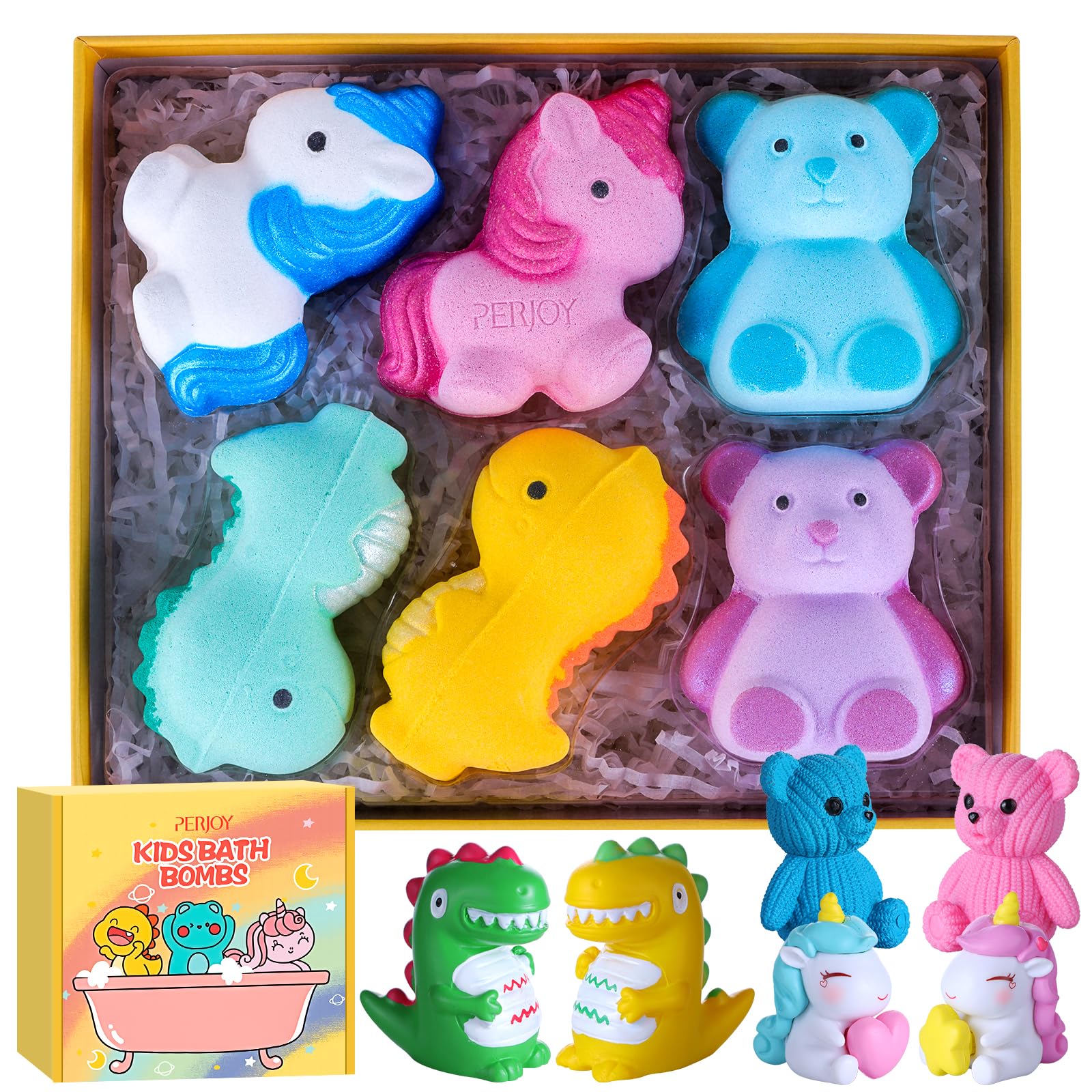 Perjoy bombas de baño para niños con diseño adorable que inspiran juego seguro.