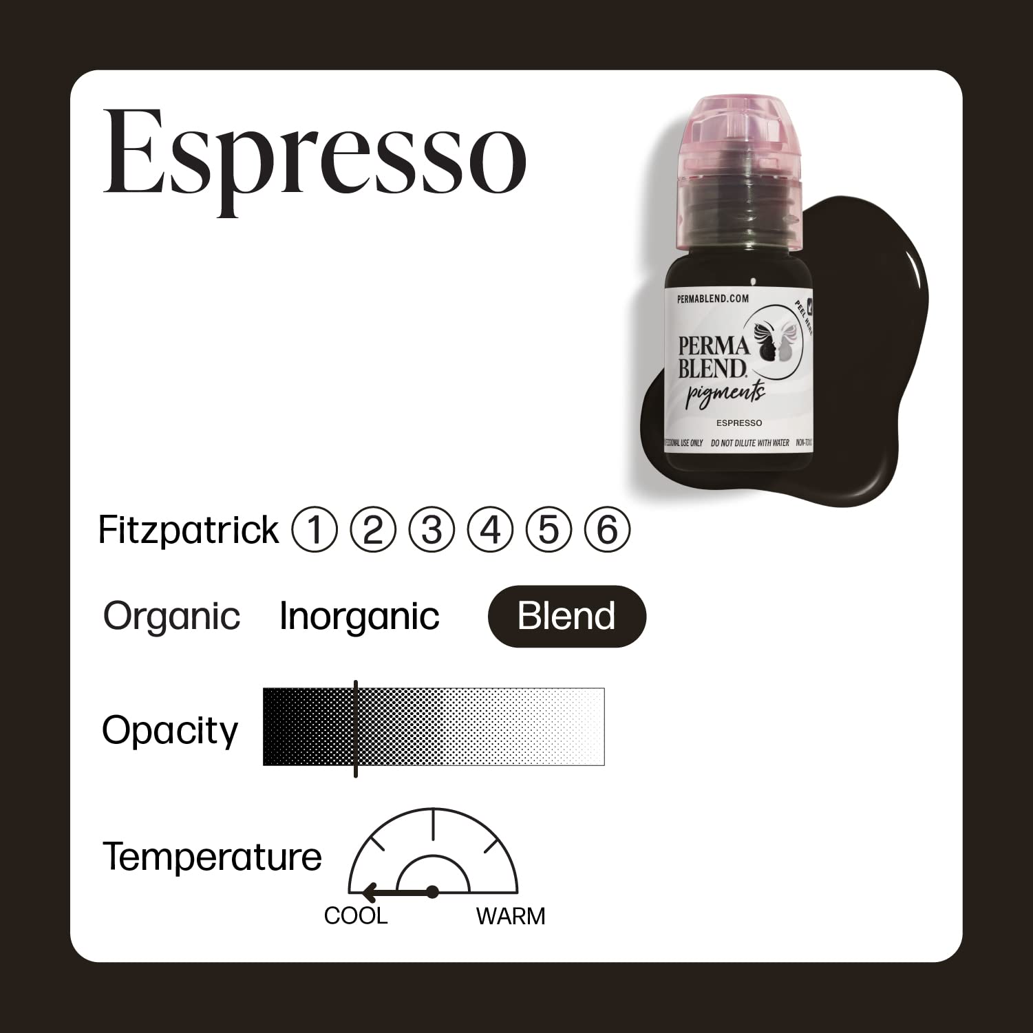 Perma Blend Espresso Brown: aplicación de cejas con pigmento de calidad profesional.