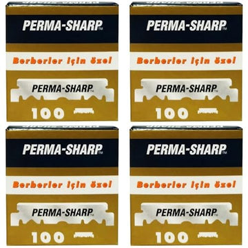 Nuevo empaque de Perma-Sharp para barberos, uso práctico.