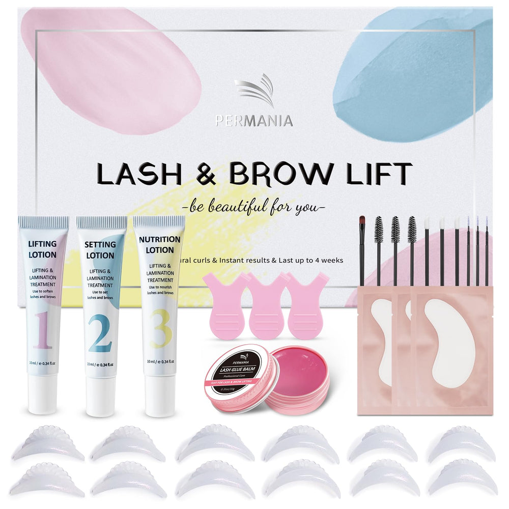 PERMANIA kit levantado de pestañas, envase-tubo mejorado para aplicacion precisa.
