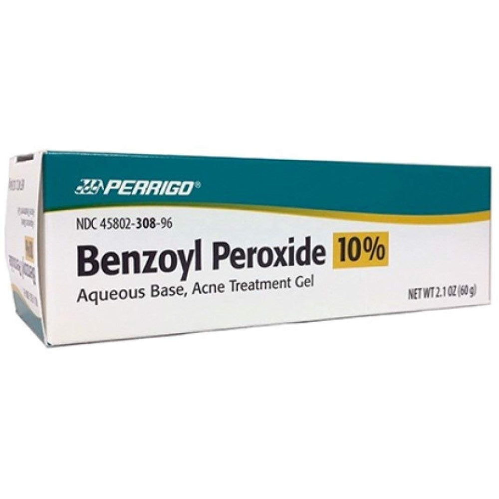 Gel Perrigo 10% peroxyde de benzoyle sur tube, peut aider à cibler les boutons.