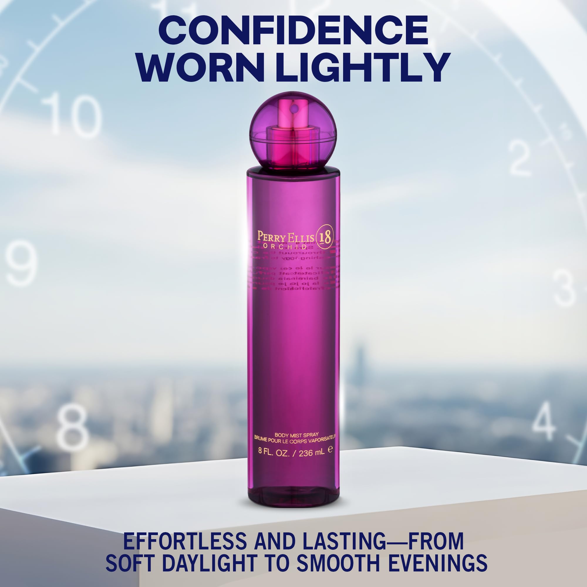 Perry Ellis 18 Orchid, primer-plano jazmín, aroma vainilla suave.