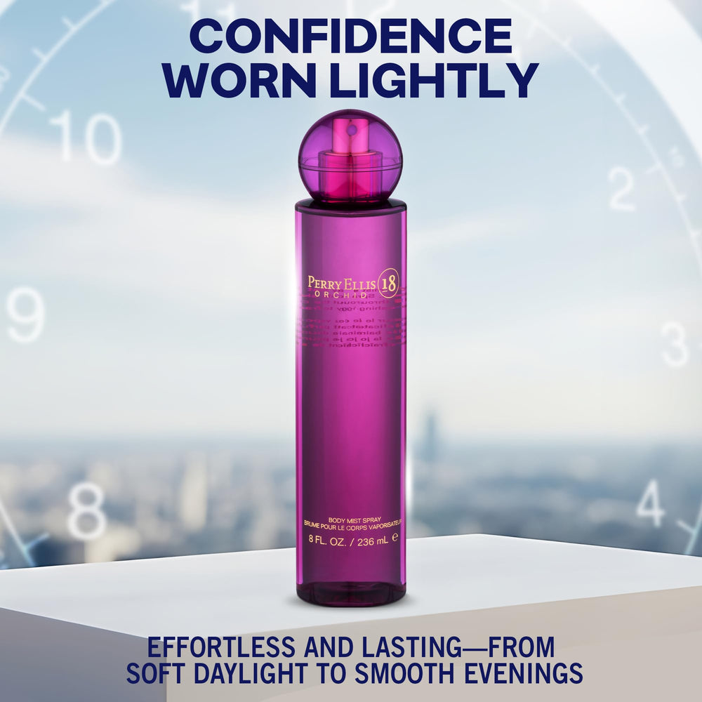 Perry Ellis 18 Orchid, primer-plano jazmín, aroma vainilla suave.
