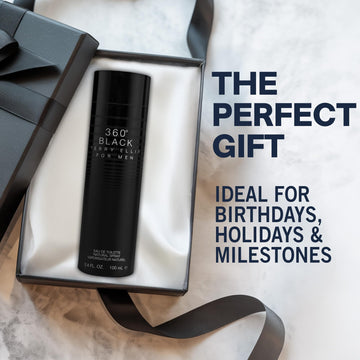 Perry Ellis 360° Black, notas de hoja de tabaco para un fondo cálido.