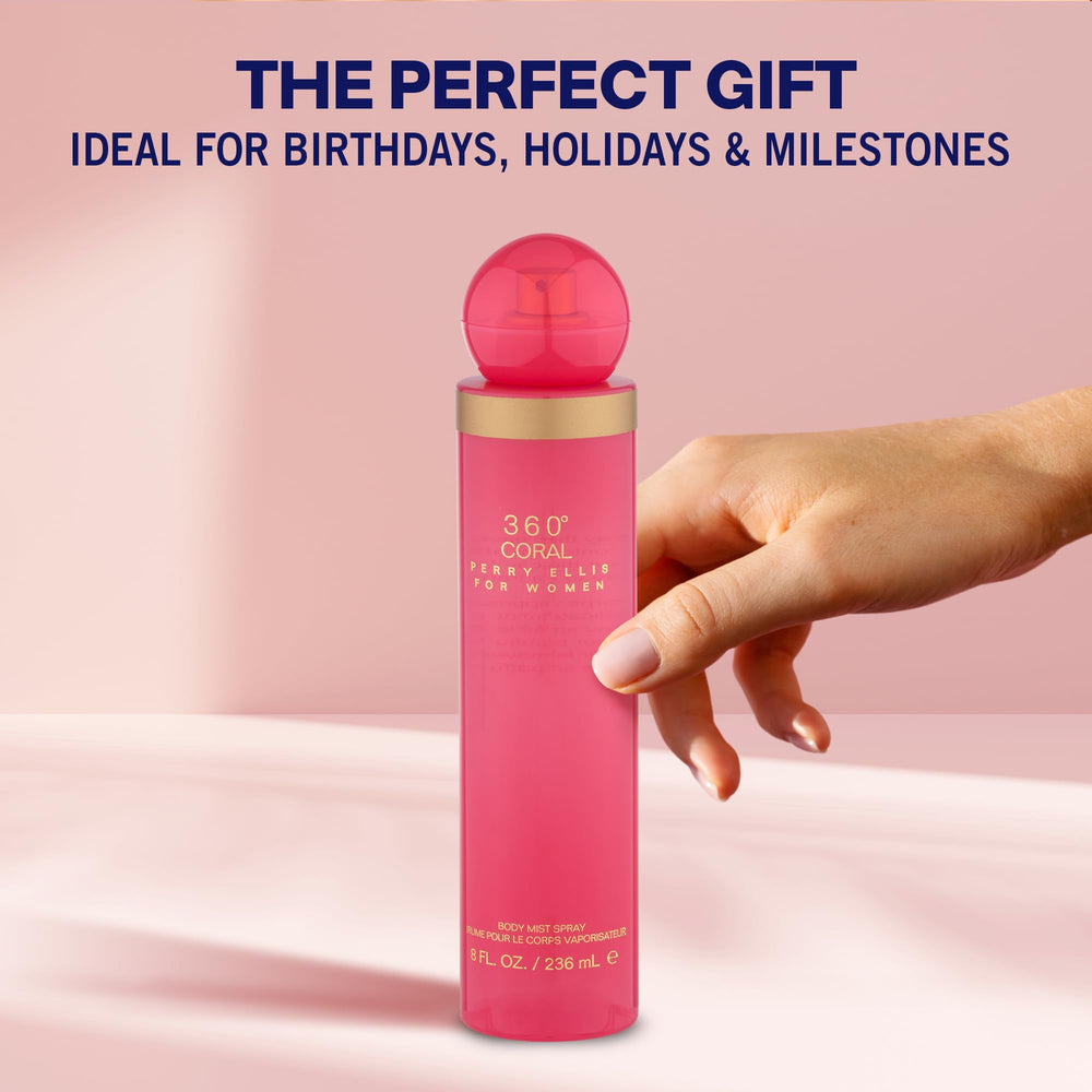 Aplicación diaria con Perry Ellis 360° Coral que acompaña tu rutina.