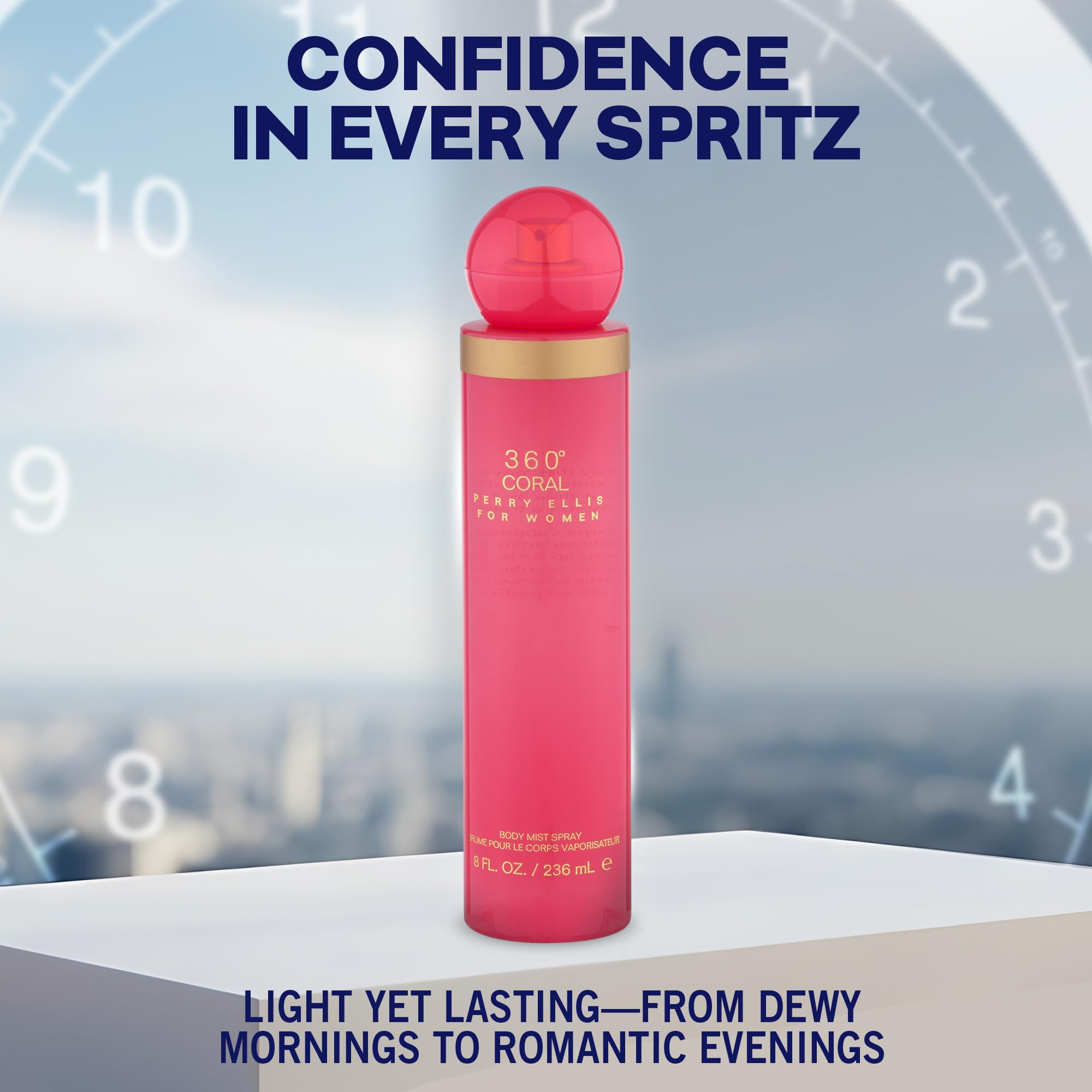 Envase de 200 ml de Perry Ellis 360° Coral para uso diario.