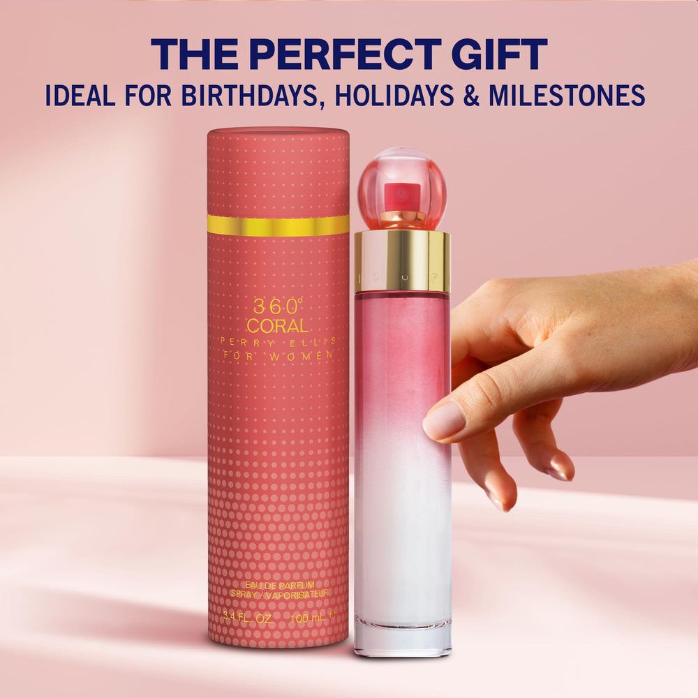 Perry Ellis 360 Coral envase elegante y regalo ideal.