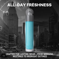 Perry Ellis 360° etiqueta detalle, diseño elegante de la fragancia.