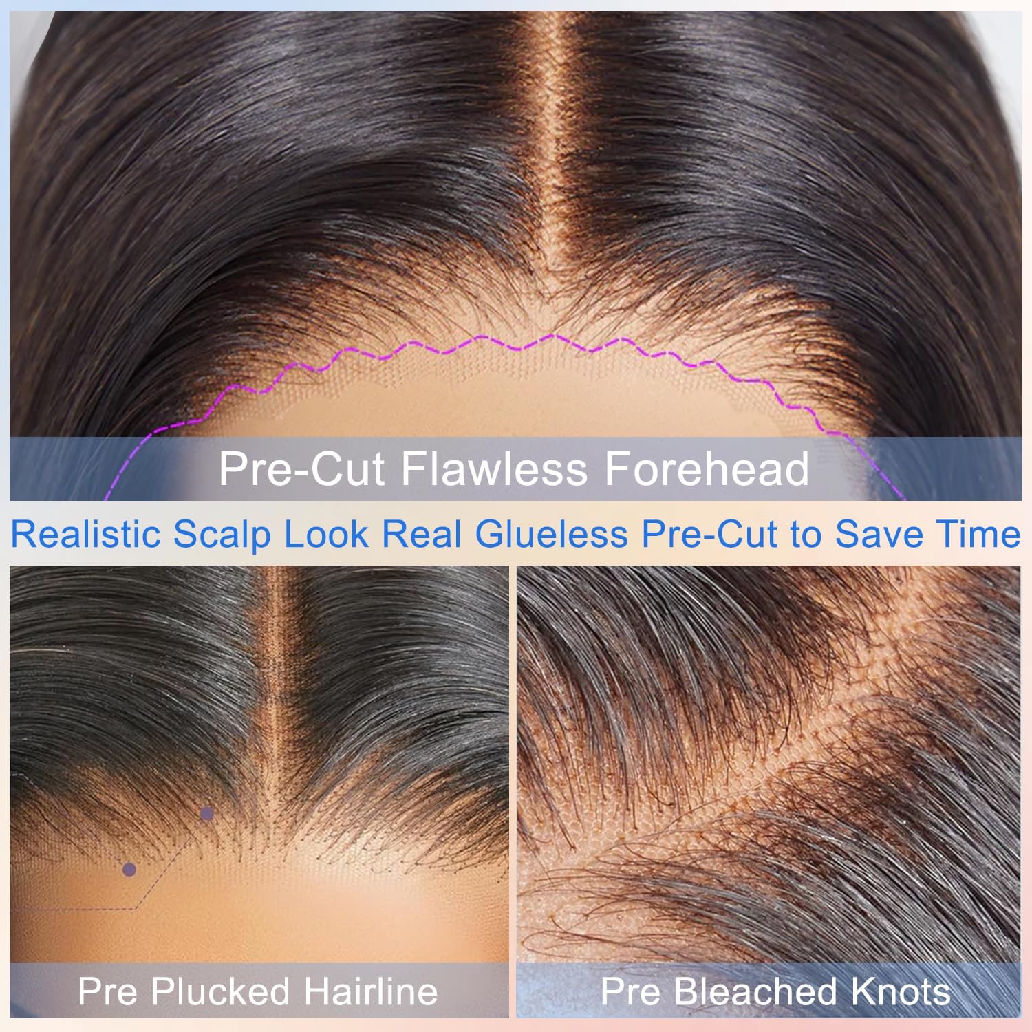 Perselene peluca Bob color natural 10 pulgadas, look realista.