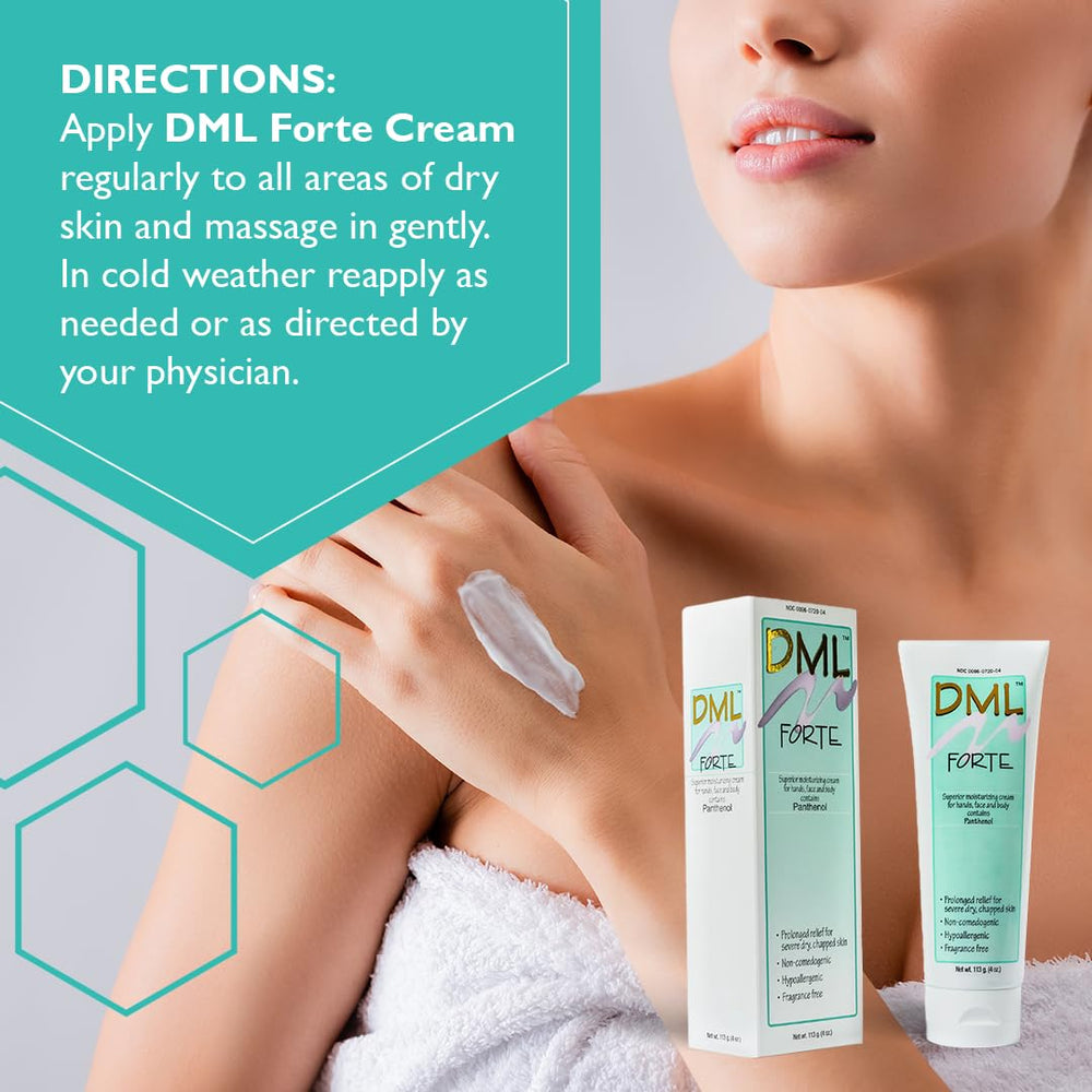 Crema con panthenol de Person & Covey DML Forte para hidratación suave.