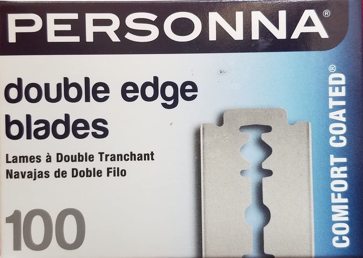 Personna, hojas de doble filo en caja de 100 para afeitado suave.