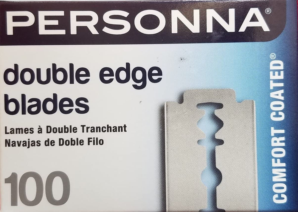 Personna, hojas de doble filo en caja de 100 para afeitado suave.