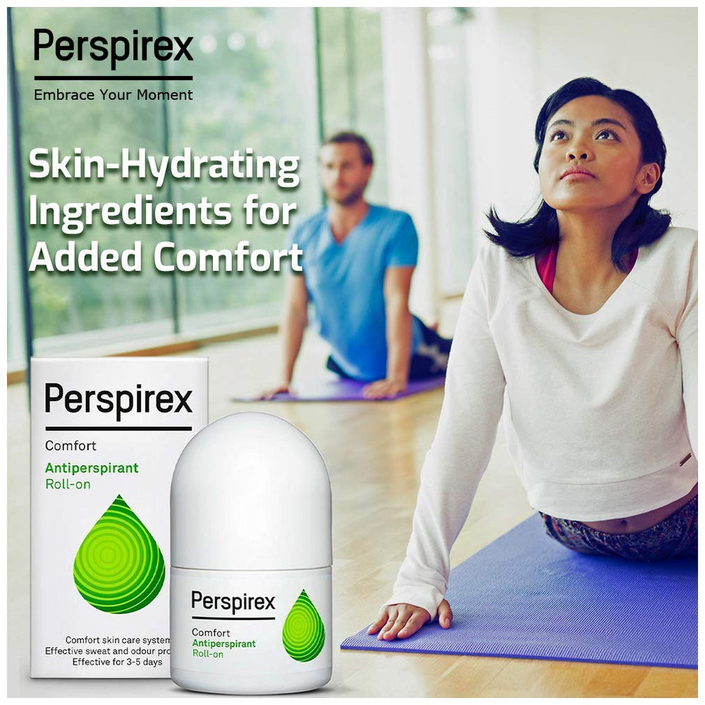 Perspirex Comfort en rodillo aplicación suave para piel sensible.