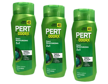Cabello normal con Pert Plus 2 en 1 listo para peinar.