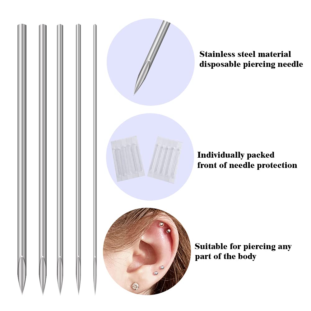 Agujas Peslief para piercing ombligo, 14G, uso profesional y fiable