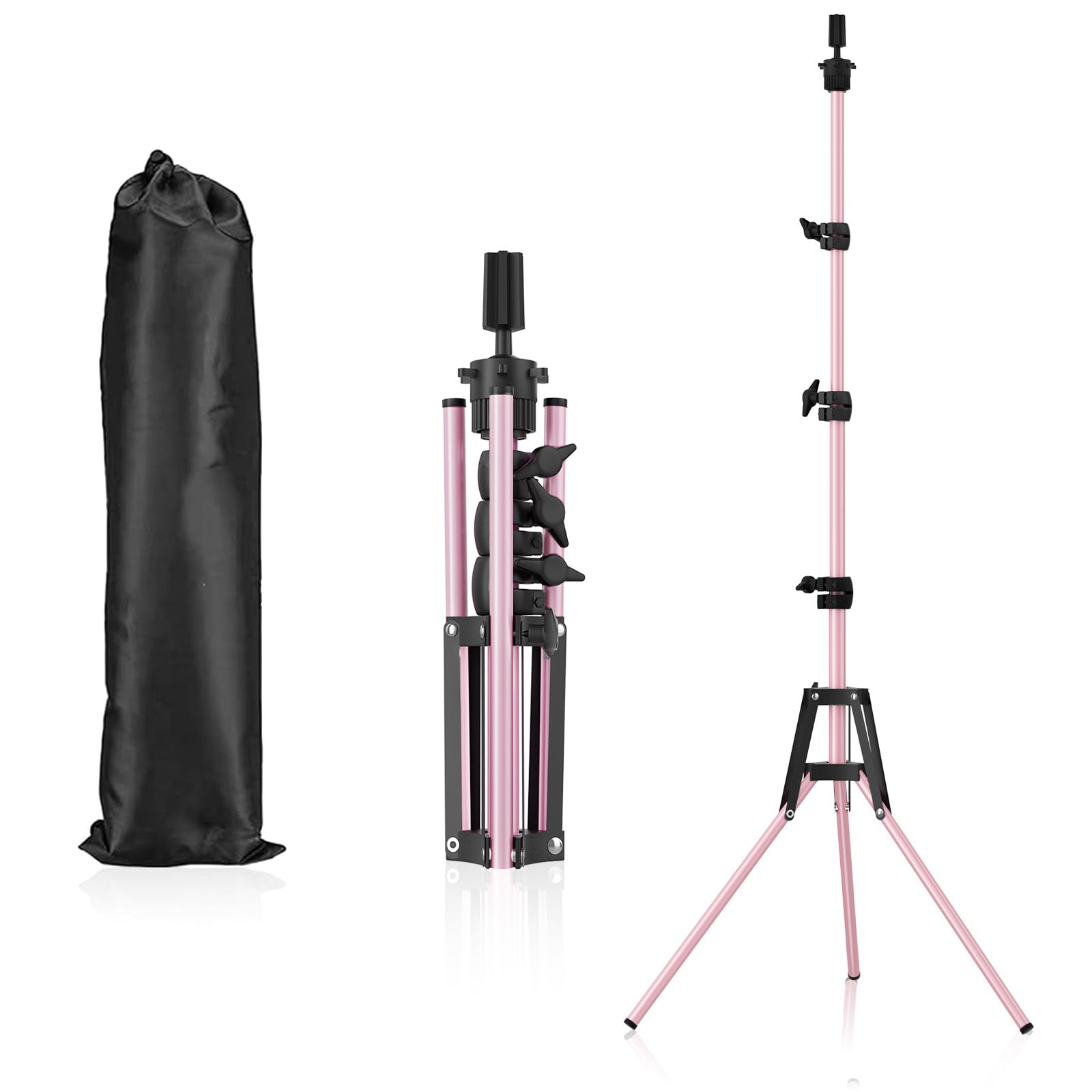 Pet Baby soporte para cabeza de maniquí rosa ajustable, ideal para peinar pelucas con altura cómoda