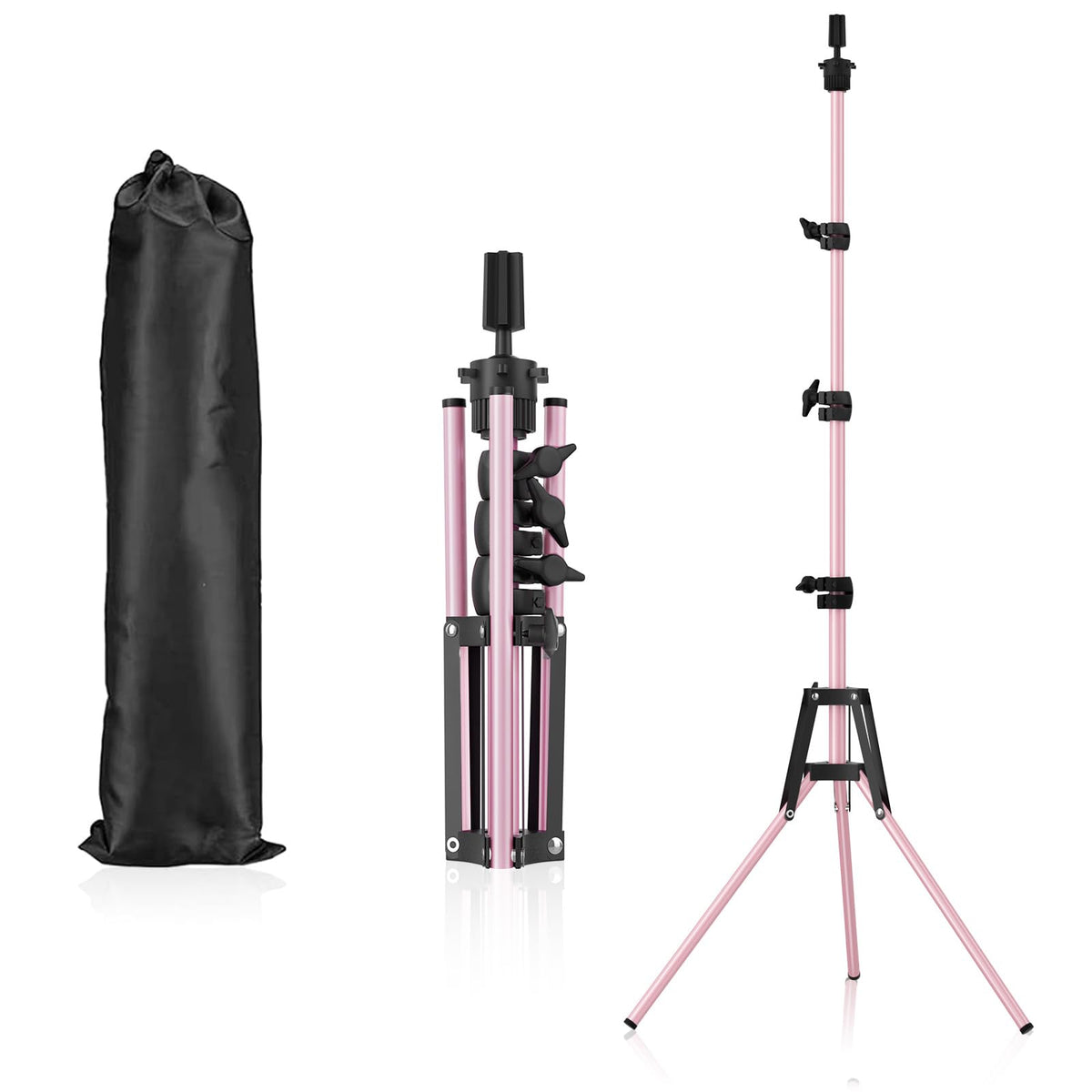 Pet Baby soporte para cabeza de maniquí rosa ajustable, ideal para peinar pelucas con altura cómoda
