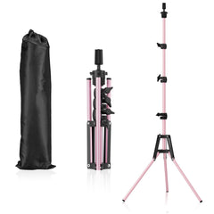 Pet Baby soporte para cabeza de maniquí rosa ajustable, ideal para peinar pelucas con altura cómoda