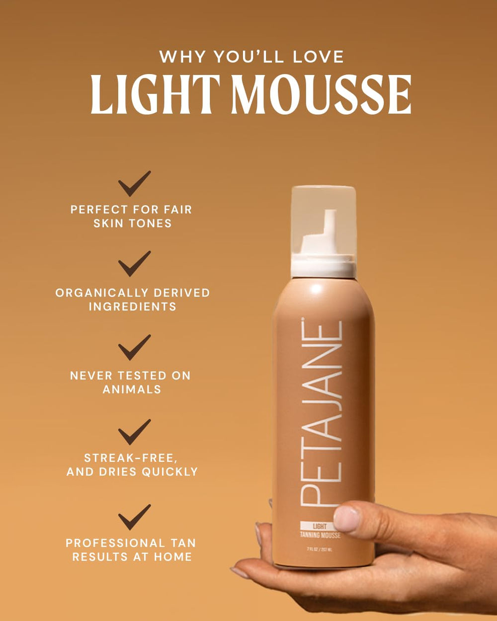 Peta Jane Mousse aplicación rápida: bronceado uniforme en minutos