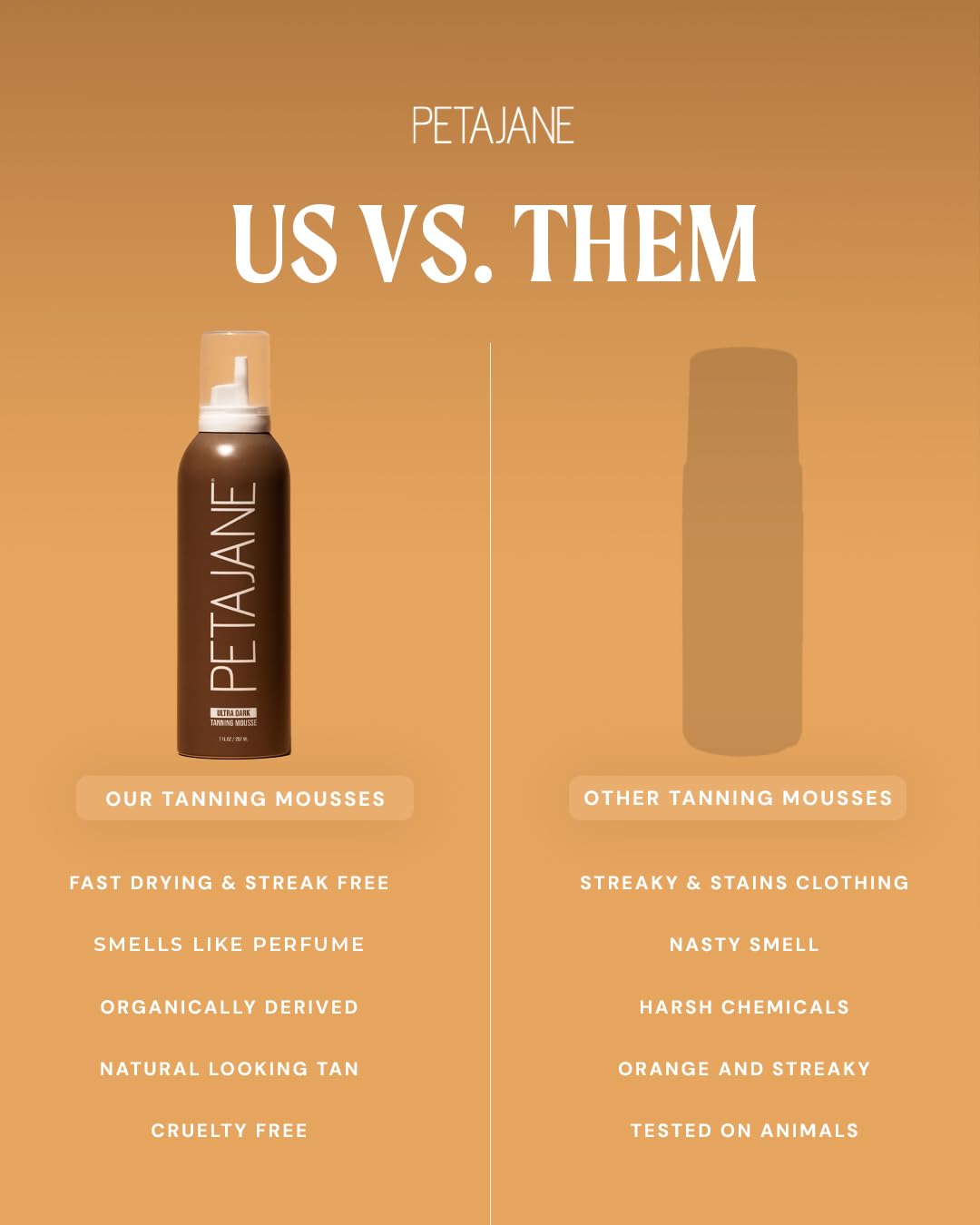 Textura ligera de Peta Jane Ultra Dark Mousse facilita la distribución uniforme.