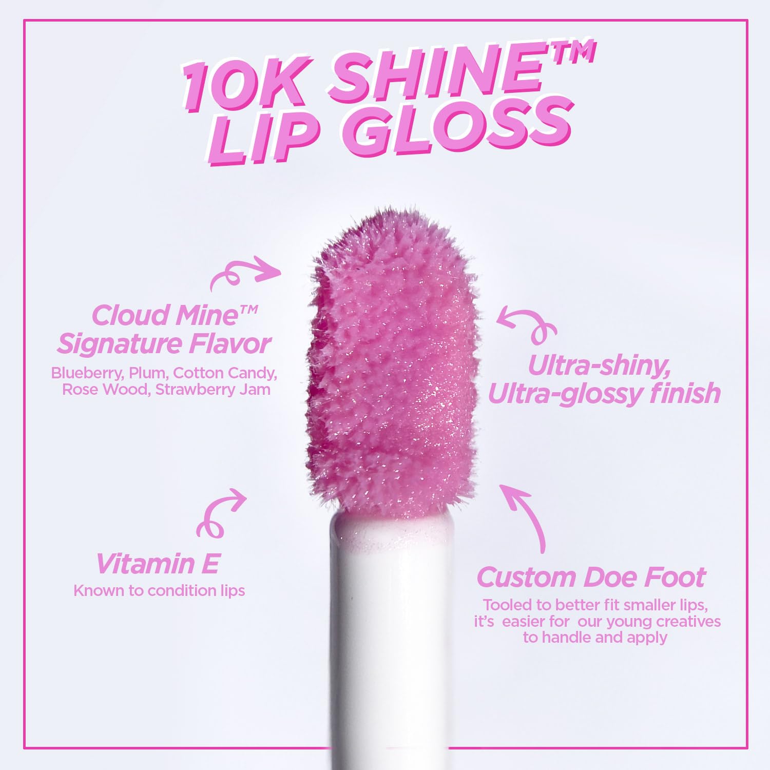 Brillo labial 10K para labios brillantes y duraderos.